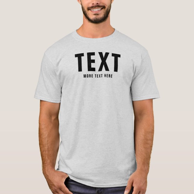T-shirt Custom Text or Name Upload Your Photo to Mens (Devant)