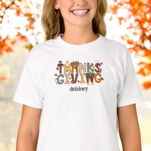 T-shirt Custom Thanksgiving Turquie Football Feuilles