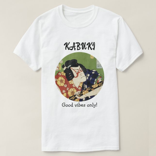 T-shirt Custom Vintage Aesthetic Japanese Kabuki Theater (Design devant)