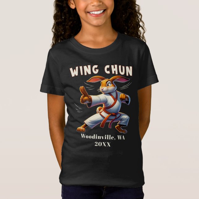 T-Shirt Custom Wing Chun Martial Arts Lieu Date Nom (Devant)