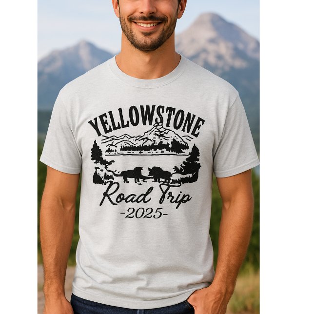 T-shirt Custom Yellowstone Road Trip 2025 Family Shirt (Yellowstone National Park Shirts – Custom Graphic Tees)
