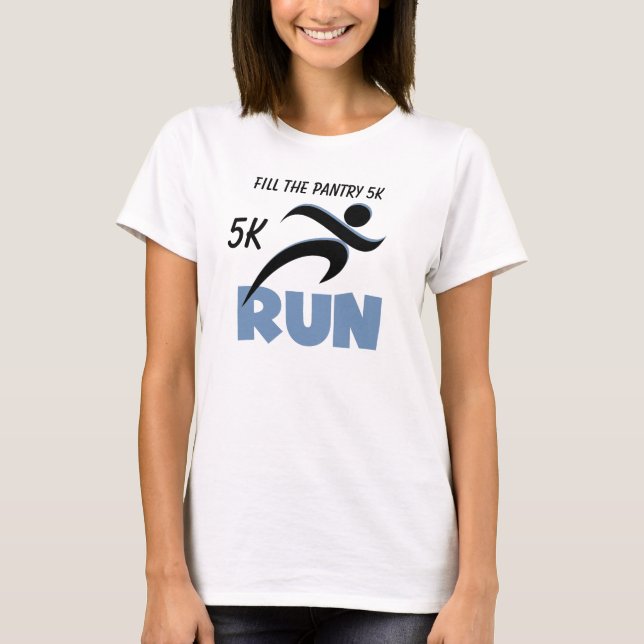 T-shirt customisé RUN Blue Text (Devant)