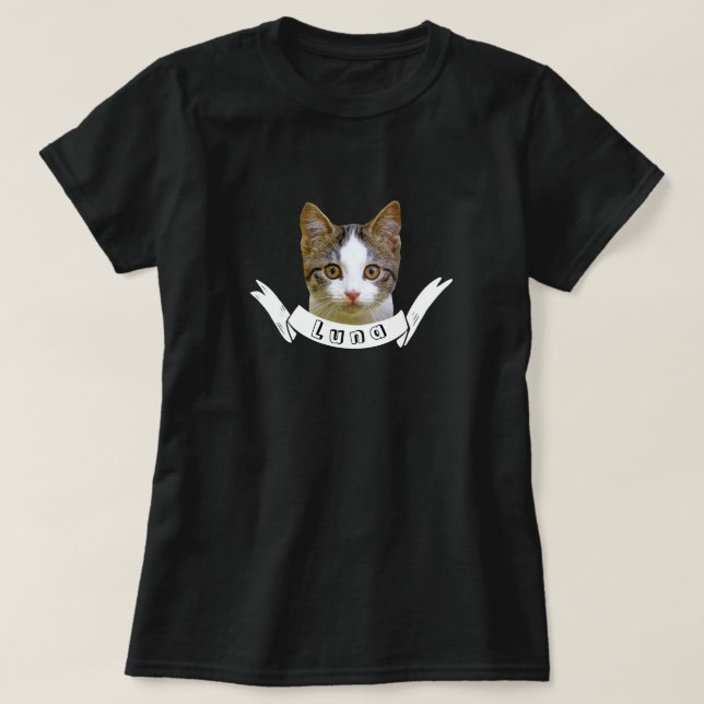 T-shirt Customisez votre animal de compagnie Nom du chat e (Design devant)
