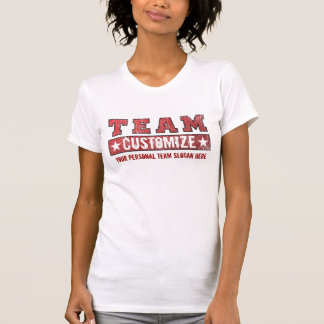 T-shirt Customisez votre nom d'équipe et slogan - rouge