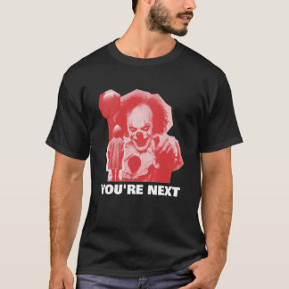 T-SHIRT CUSTOMIZABLE SCARY CLOWN WITH BALLOON ADD PHRASE