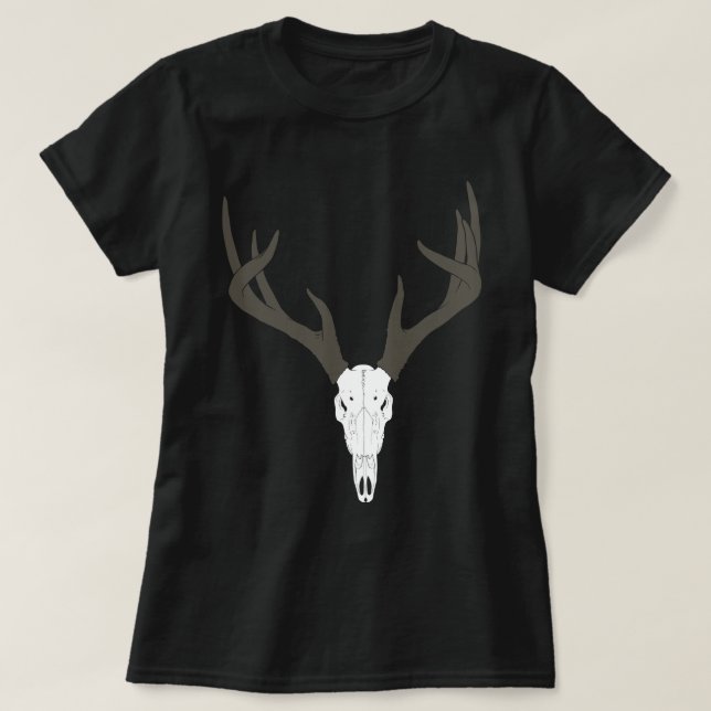 T-shirt Customizable White-Tailed Deer Skull (Design devant)