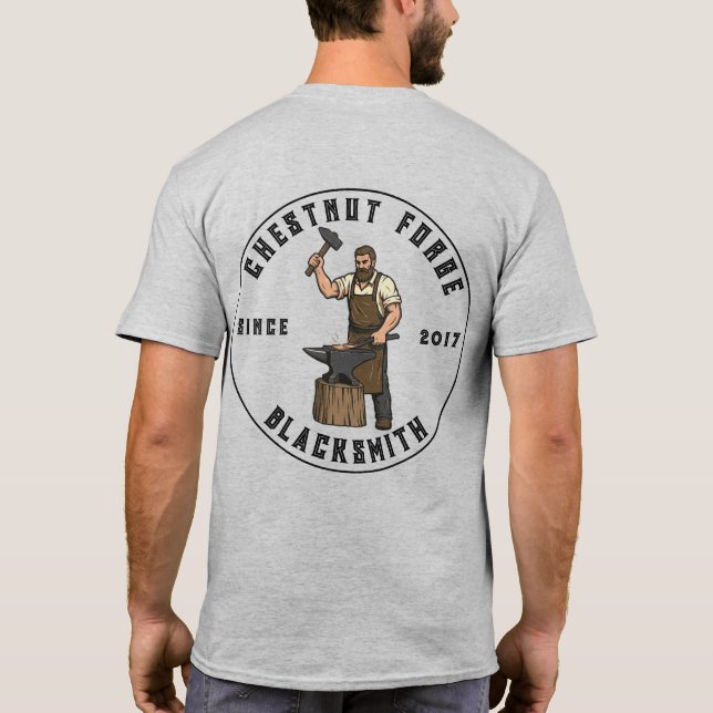 T-shirt Customize Blacksmith Forge Ironworks Shop Business (Dos)