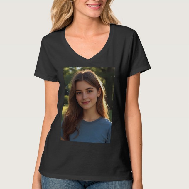 T-shirt Customized with two photos (Devant)