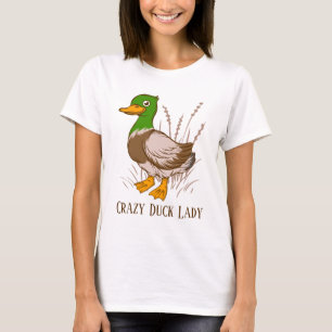 T-shirt cut crack duck lady adtext