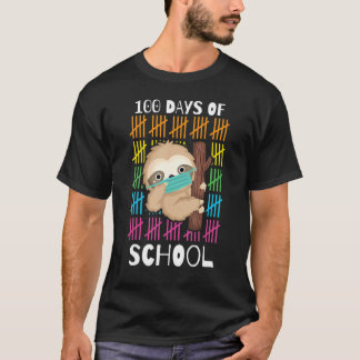 T-shirt Cute 100 Days Of School Sloth Face Mask Virtual Te