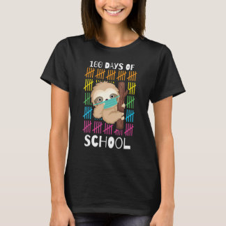 T-shirt Cute 100 Days Of School Sloth Face Mask Virtual Te