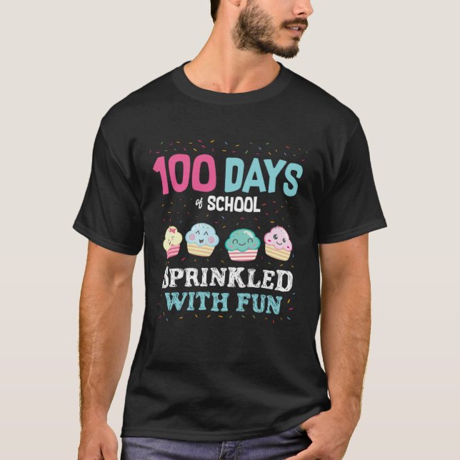 T-shirt Cute 100 Days of School Sprinkled With Fun Boys Gi (Devant)