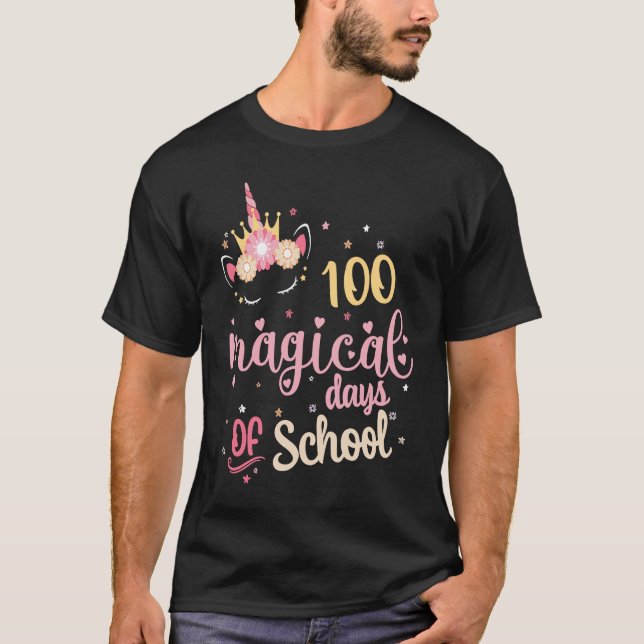 T-shirt Cute 100 Magical Days of School Unicorn Teacher St (Devant)