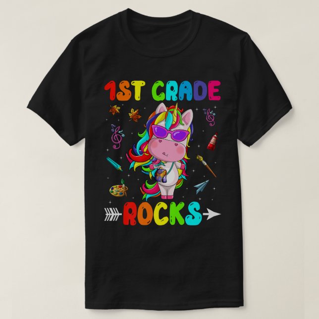T-shirt Cute 1st Grade Rocks (Design devant)