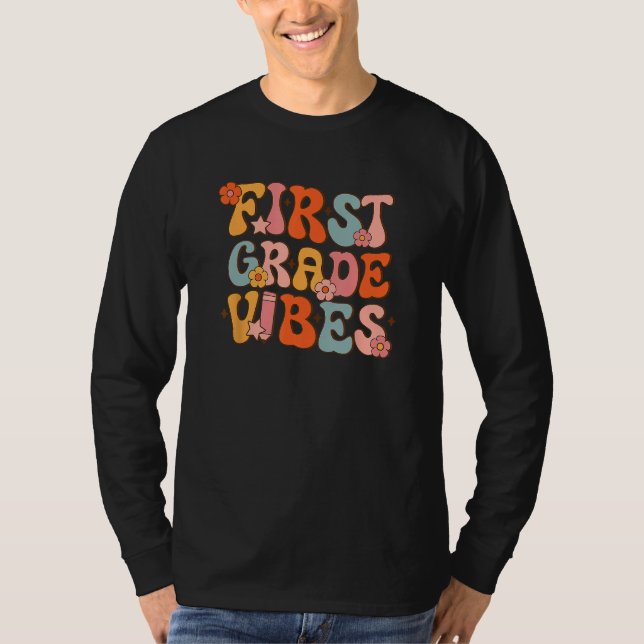 T-shirt Cute 1st Grade Vibes Back To School Retro First Gr (Devant)