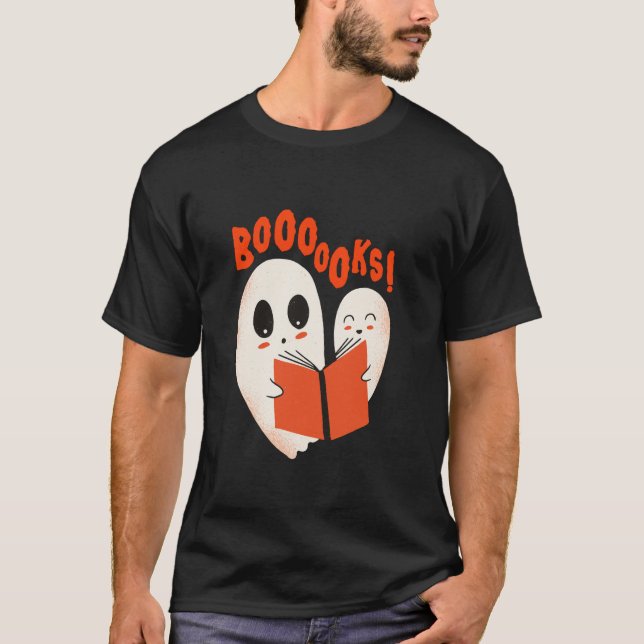 T-shirt Cute 2 Ghosts Lecture Livres Halloween Bookworm Gh (Devant)