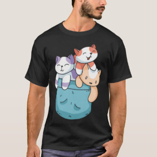 T-shirt Cute 3 Cats in a Pocket  Cat   Kids Boys Girls
