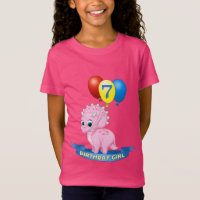 Cute 7e anniversaire fille Pink Baby Triceratops D
