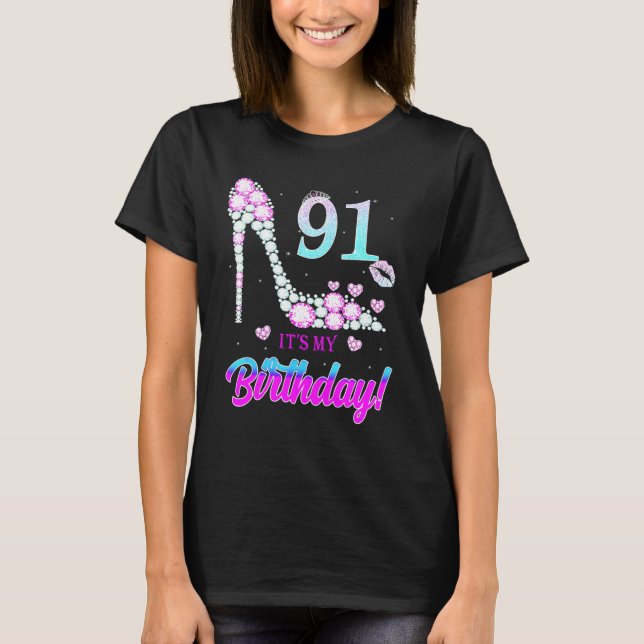 T-shirt Cute 91 Years Old It's My 91st Birthday Party (Devant)