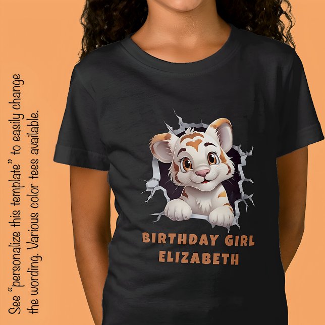 T-Shirt Cute Adorable Tiger Cub Peeeeeout Du Trou Orang (Créateur téléchargé)