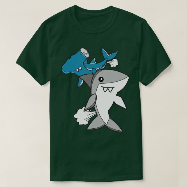T-shirt Cute Adulte requinFunny Farting Requin (Design devant)