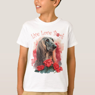 T-shirt Cute Afghan Hound Dog Floral