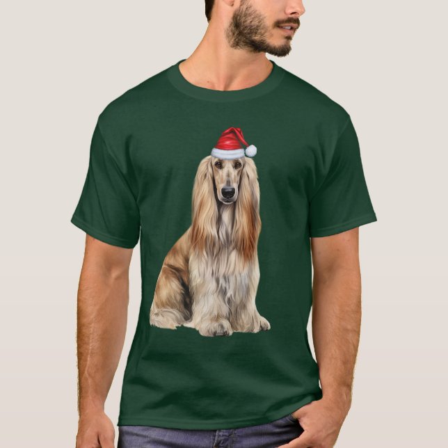 T-shirt Cute Afghan Hound Dog Lover Funny Christmas (Devant)