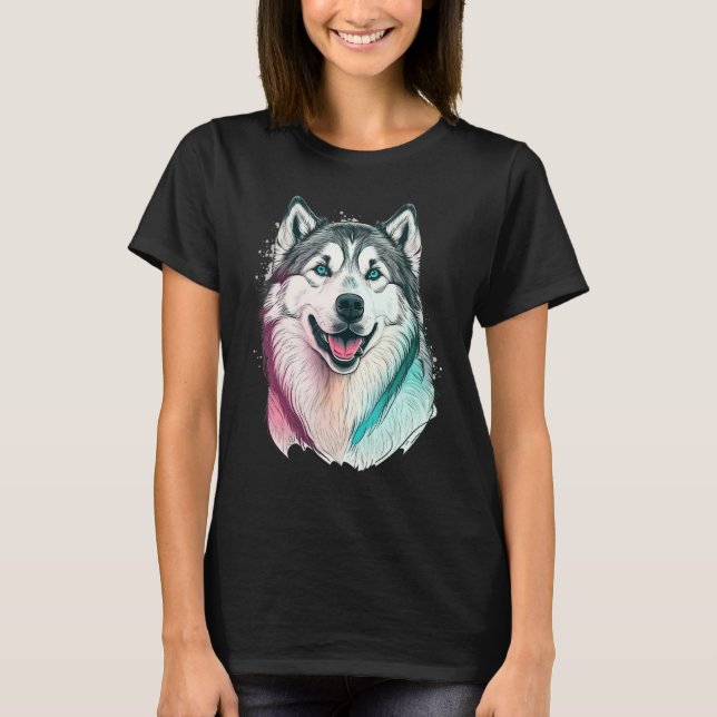 T-shirt Cute Alaskan Malamute Dog on Alaskan Malamute   1 (Devant)