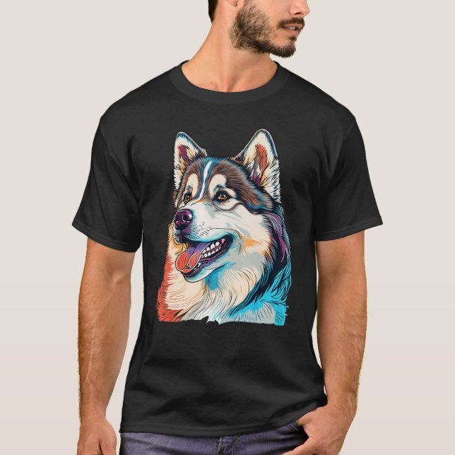 T-shirt Cute Alaskan Malamute Dog on Alaskan Malamute  3 (Devant)