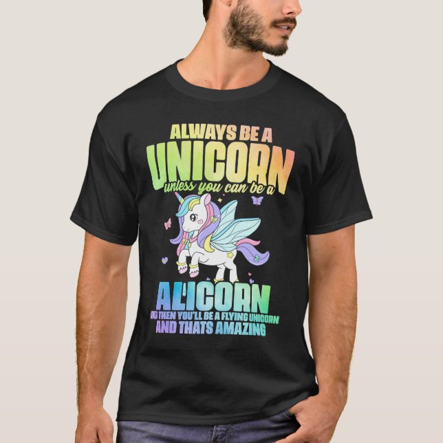 T-shirt Cute Alicorn Magical Unicorn Fantasy Legendary Cre (Devant)
