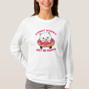 T-shirt Cute Alpaca Animaux Amusants En Rose De Donut
