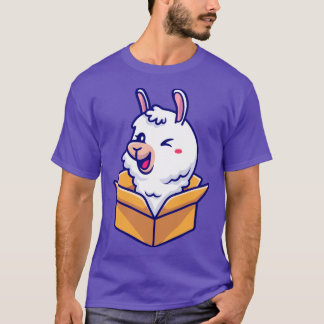 T-shirt Cute Alpaca In Box Cartoon