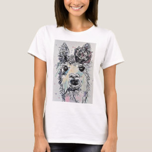 T-shirt Cute Alpacca Llama Aquarelle T Shirt