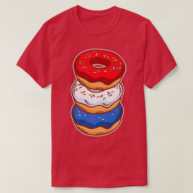 T-shirt Cute American Donut Pastry Lover Baking 4 Juil (Design devant)