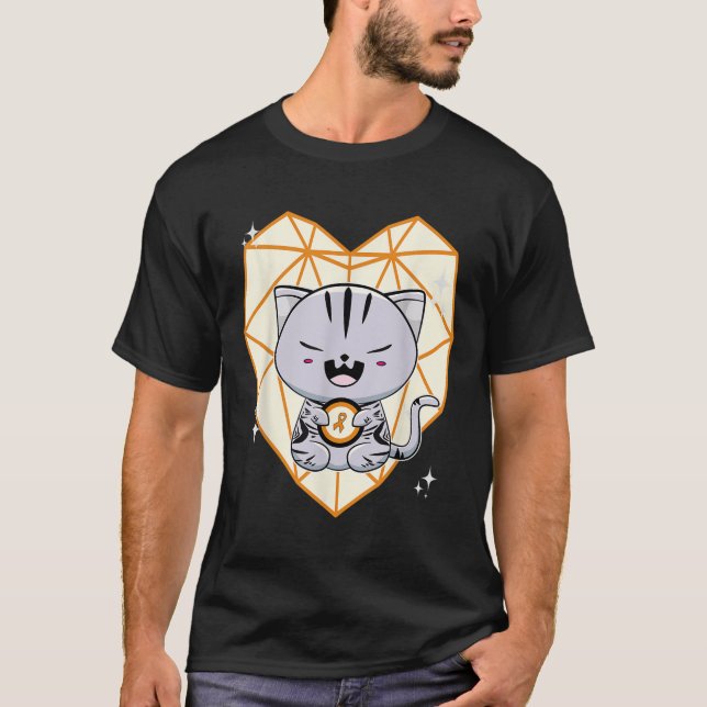 T-shirt Cute American Shorthair Cat Leukemia Awareness Men (Devant)