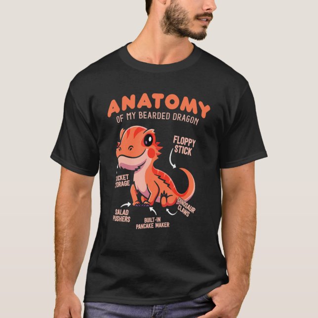 T-shirt Cute Anatomy of a Bearded Dragon for Reptile (Devant)
