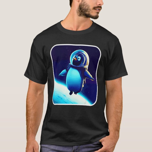 T-shirt Cute And  Astronaut Penguin Space Penguin Galaxy M (Devant)