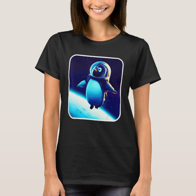 T-shirt Cute And  Astronaut Penguin Space Penguin Galaxy M (Devant)