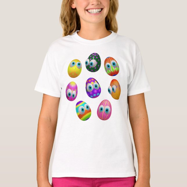 T-shirt Cute and Funny Easter Eggs Cartoon (Devant)