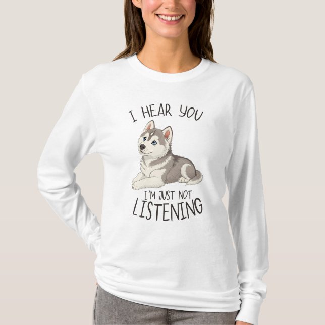 T-shirt Cute and Funny Husky (Devant)