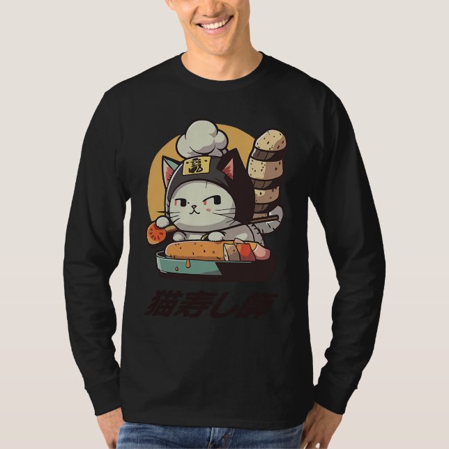 T-shirt cute and whimsical cat making it as the neko sushi (Devant)