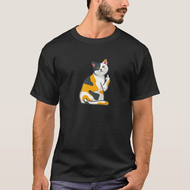 T-shirt Cute Animal Chat Qui Te Flippe Du Doigt Moyen (Devant)