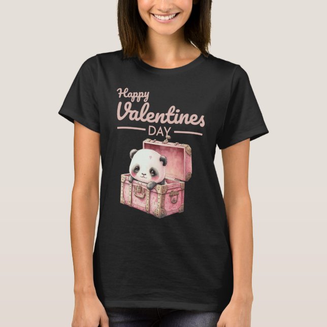 T-shirt Cute Animal Heart Panda  Happy Valentine Day  1 (Devant)