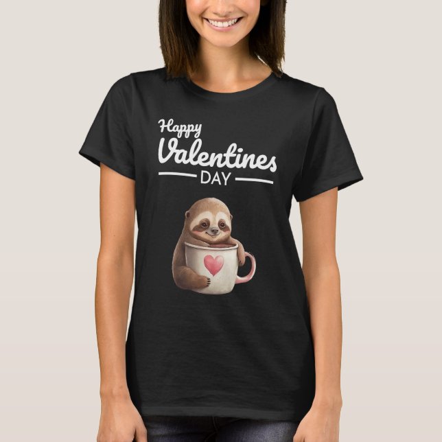 T-shirt Cute Animal Heart Panda  Happy Valentine Day  11 (Devant)