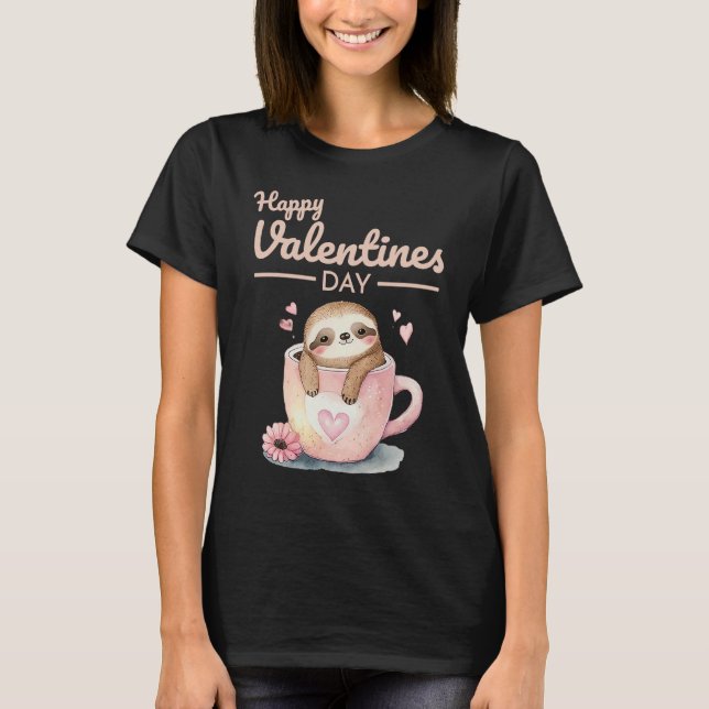 T-shirt Cute Animal Heart Panda  Happy Valentine Day  14 (Devant)