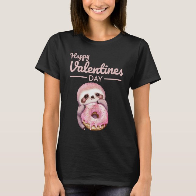 T-shirt Cute Animal Heart Panda  Happy Valentine Day  20 (Devant)