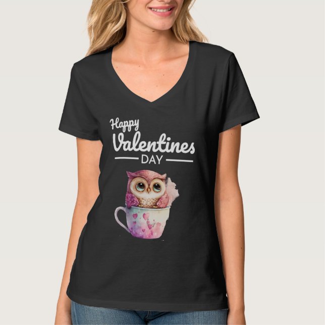T-shirt Cute Animal Heart Panda  Happy Valentine Day  28 (Devant)