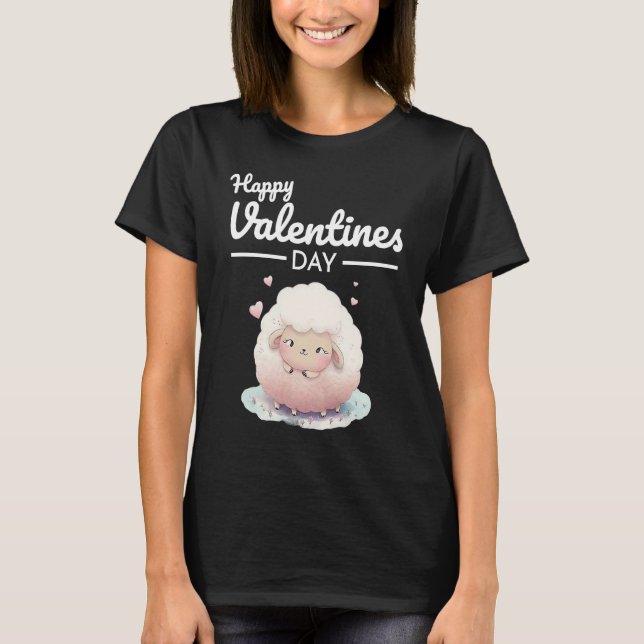 T-shirt Cute Animal Heart Panda  Happy Valentine Day  34 (Devant)