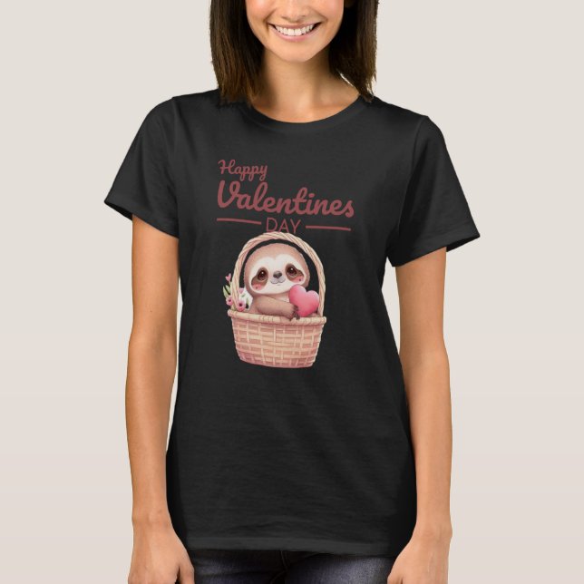 T-shirt Cute Animal Heart Panda Happy Valentine Day  38 (Devant)