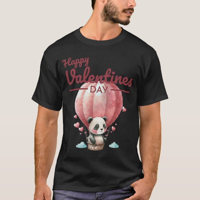 T-shirt Cute Animal Heart Panda Joyeux Saint Valentin 2 (Devant)